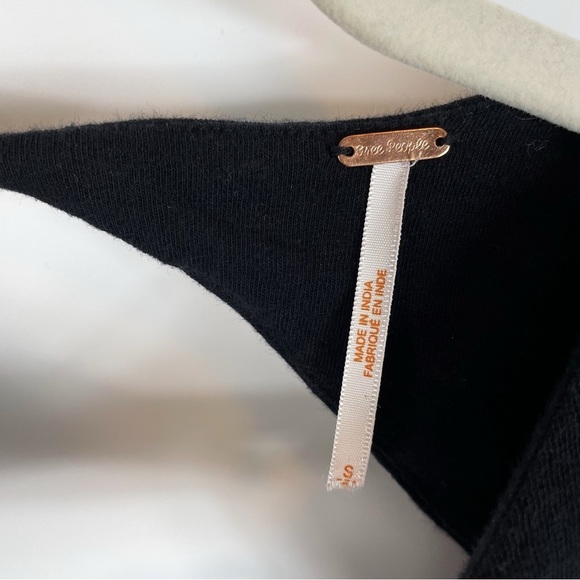 Free People Lita Embroidered Cut Out Long Sleeve Blouse Black - Picture 10 of 11